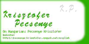 krisztofer pecsenye business card